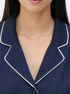 Żakardowa góra od piżamy z długim rękawem