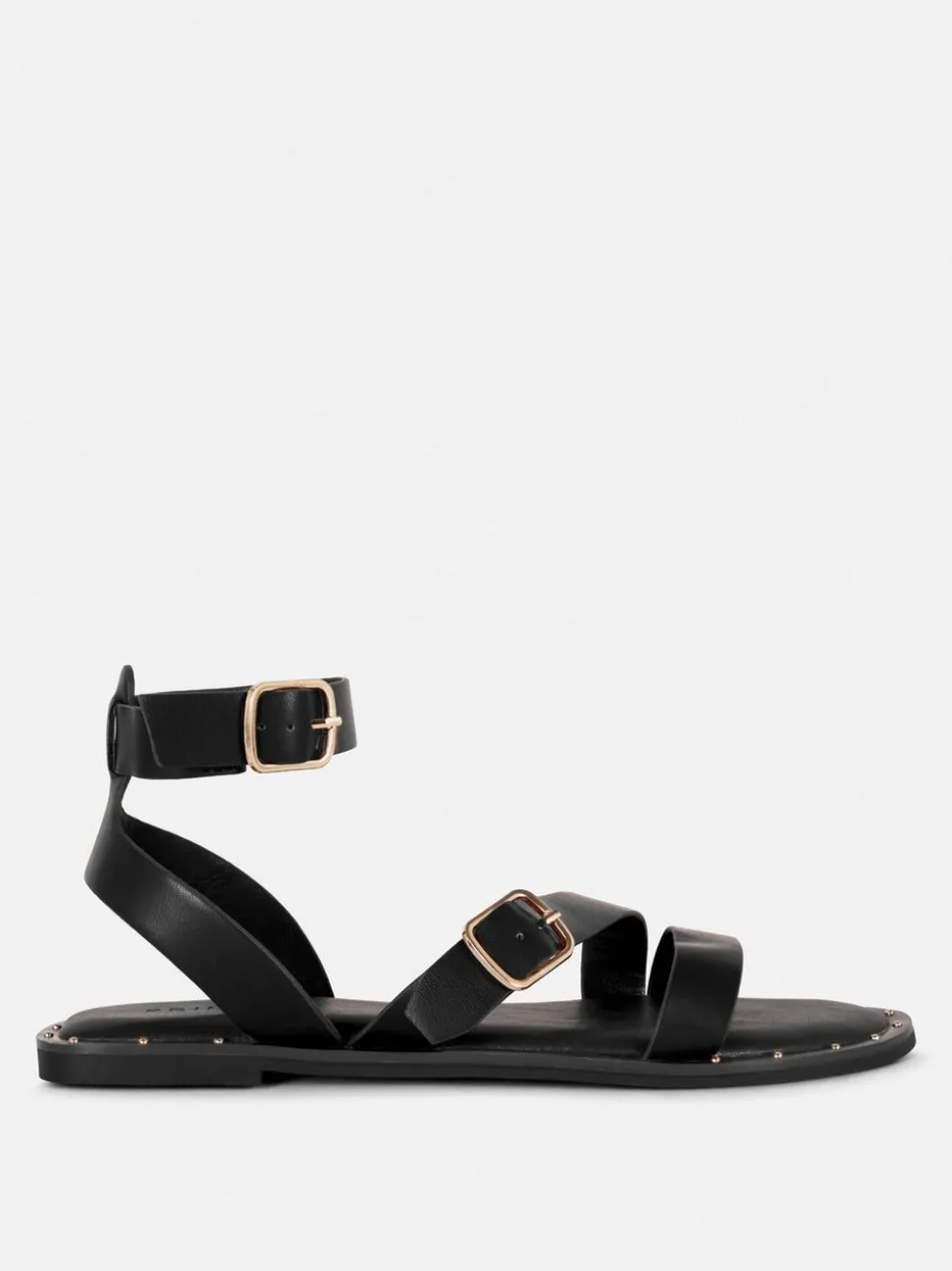 Asymetryczne sandały ze sztucznej skóry z ćwiekami