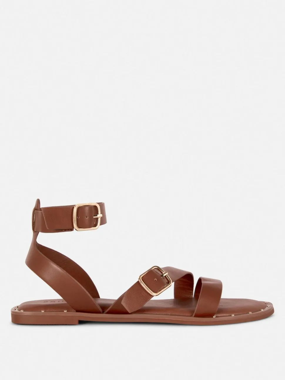 Asymetryczne sandały ze sztucznej skóry z ćwiekami