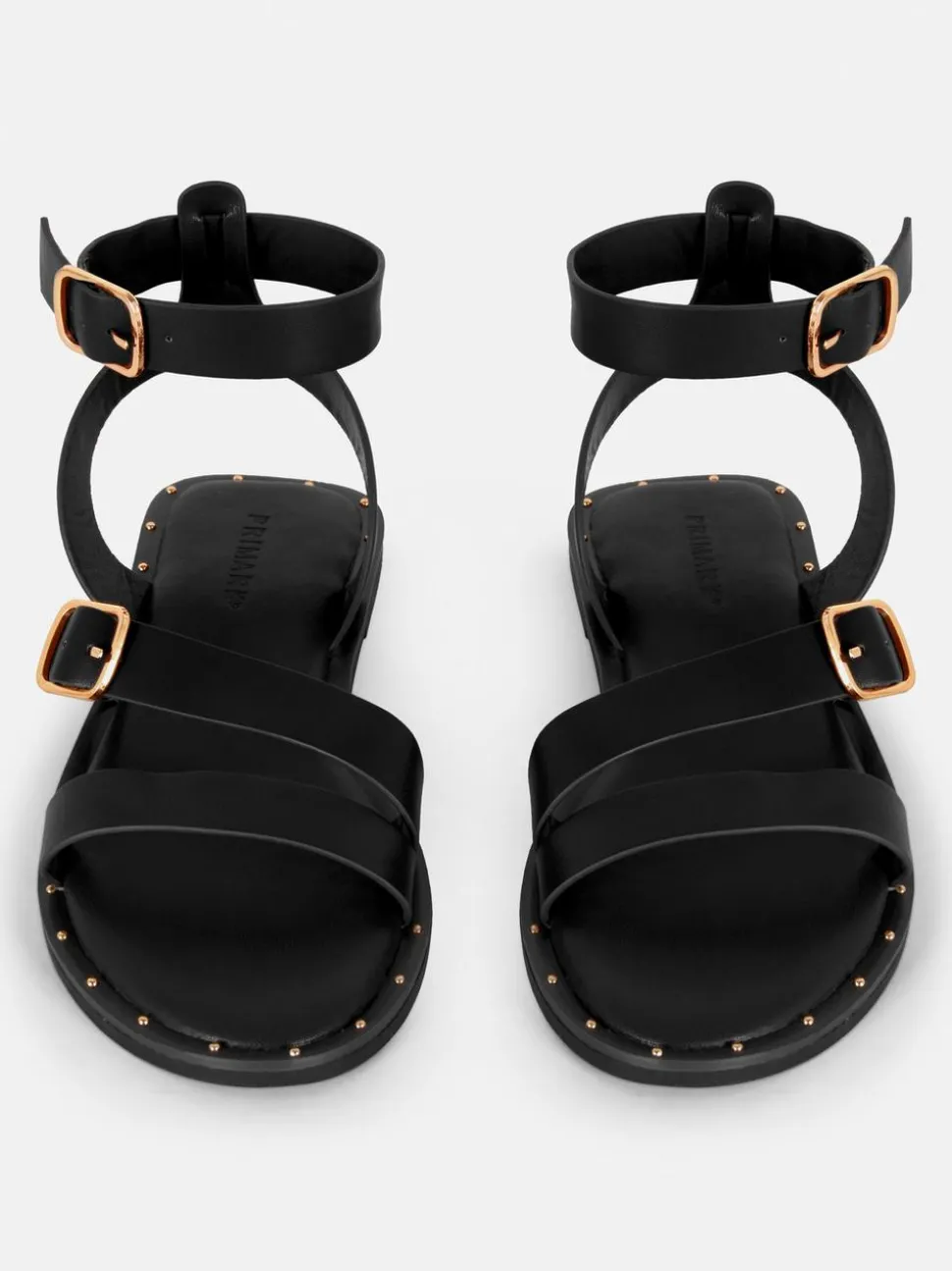 Asymetryczne sandały ze sztucznej skóry z ćwiekami