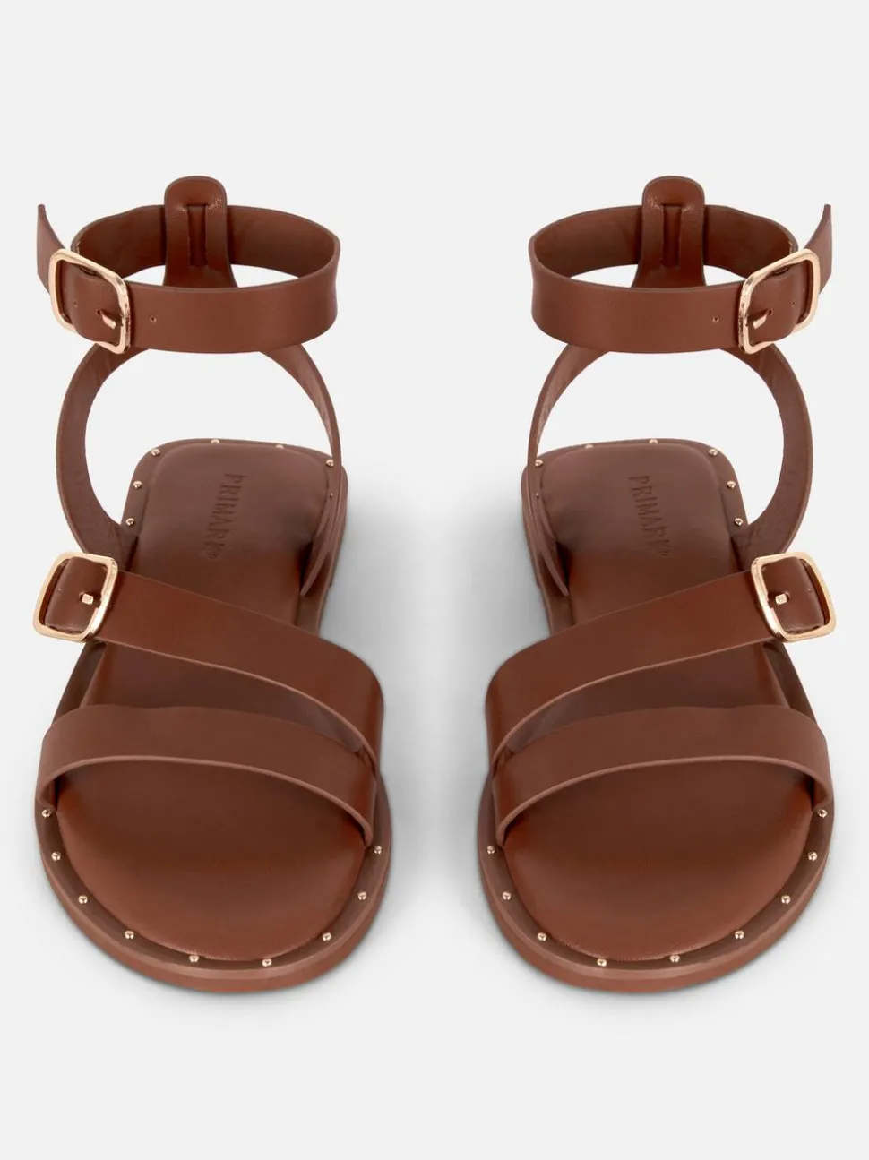 Asymetryczne sandały ze sztucznej skóry z ćwiekami