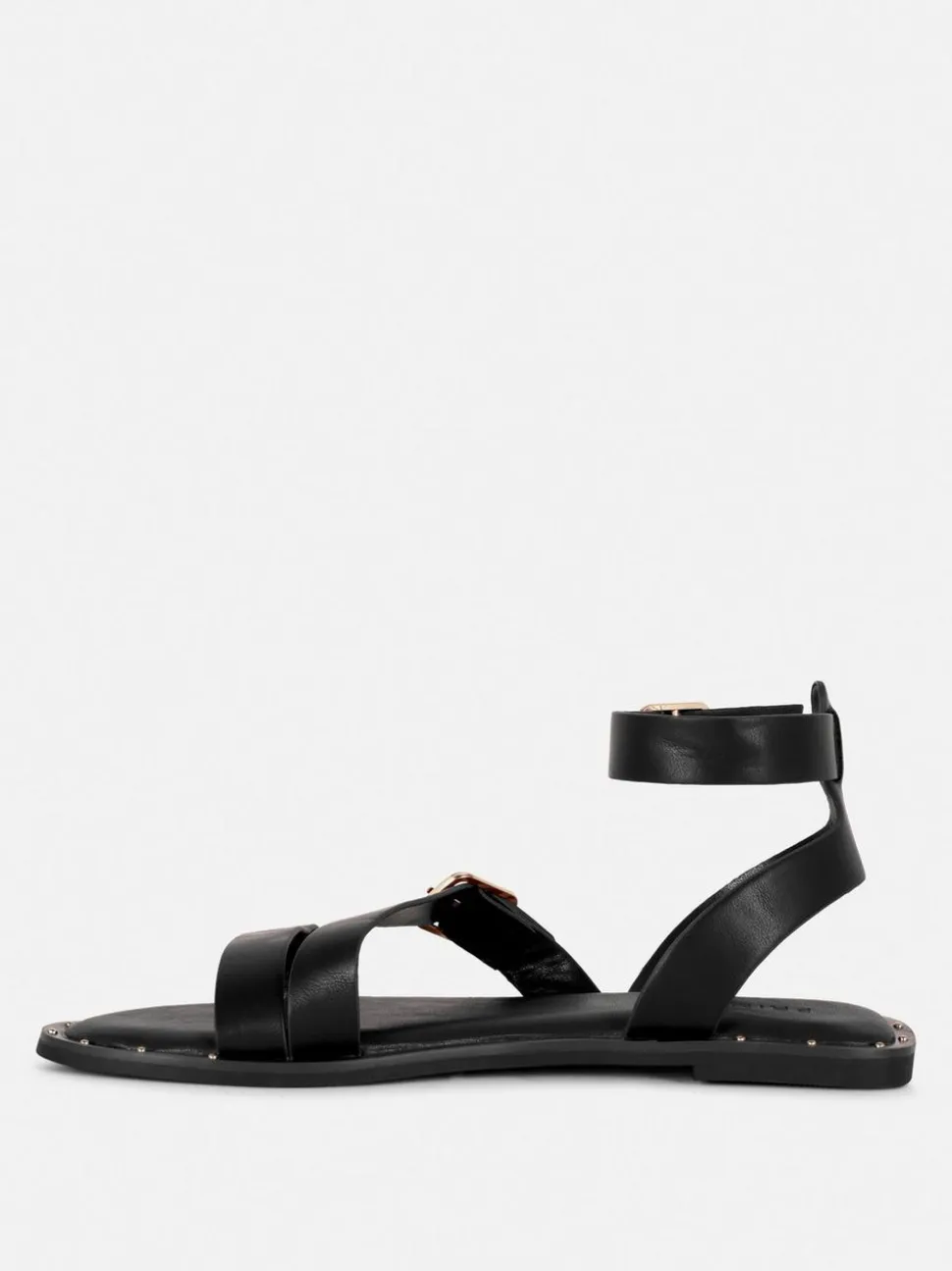Asymetryczne sandały ze sztucznej skóry z ćwiekami