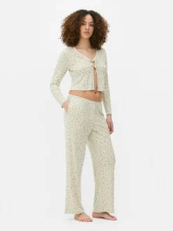 Ażurowy dół od piżamy z nadrukiem