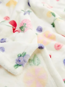 Bardzo miękka narzuta z owocowym wzorem