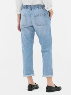 Bawełniane spodnie typu paper bag