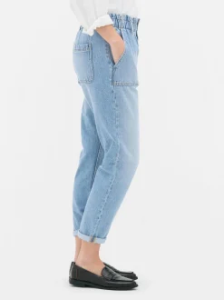 Bawełniane spodnie typu paper bag