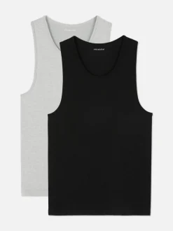 Bezszwowe prążkowane podkoszulki, 2 szt.