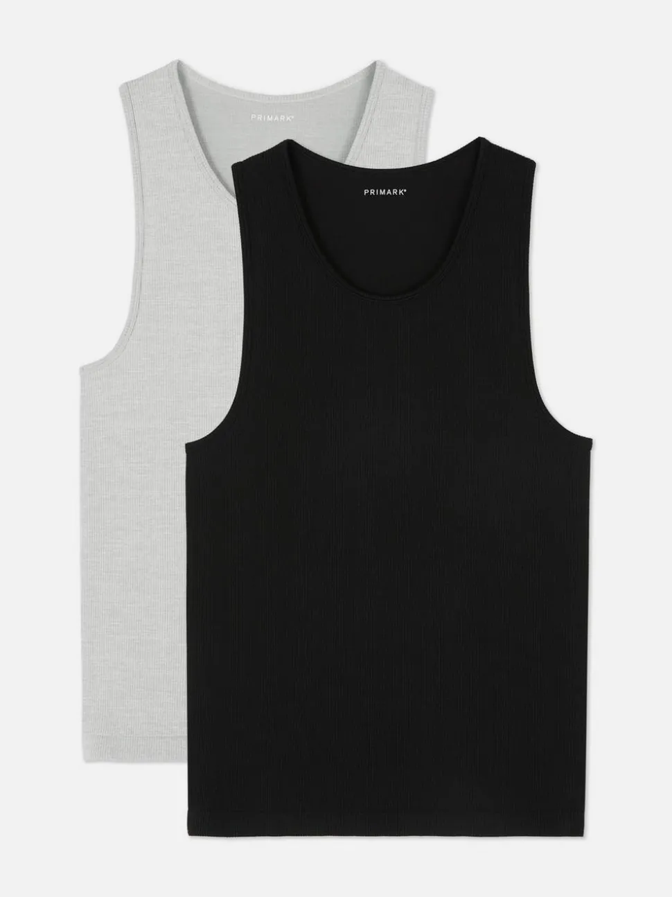Bezszwowe prążkowane podkoszulki, 2 szt.