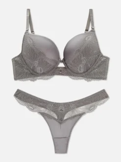 Biustonosz maximise i figi z satyny z koronką