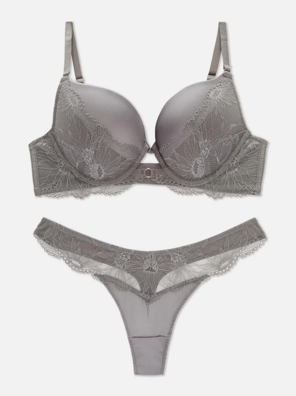 Biustonosz maximise i figi z satyny z koronką