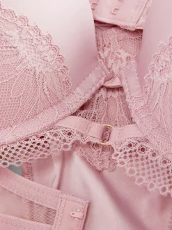 Biustonosz maximise i figi z satyny z koronką