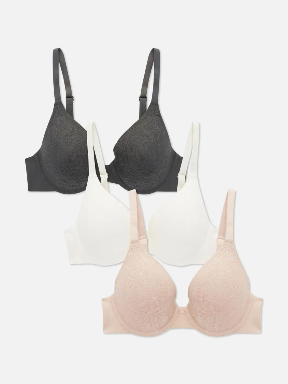 Biustonosz T-shirtowy z pełnym kryciem, 3 szt.