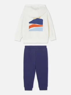 Bluza z kapturem i joggery z geometrycznym wzorem