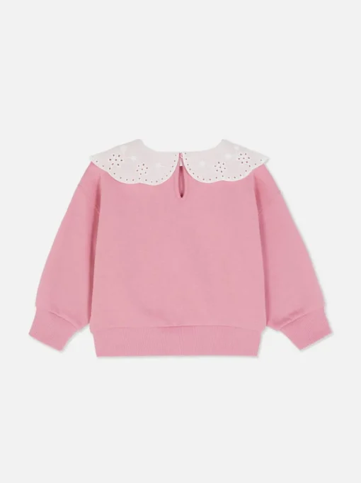 Bluza z okrągłym dekoltem i haftowanym kołnierzykiem