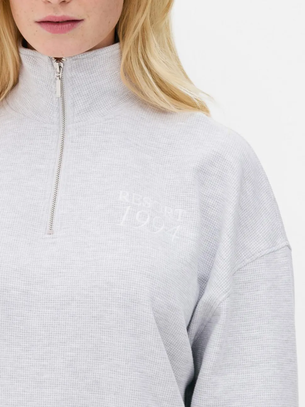 Bluza z suwakiem 1/2 o waflowej fakturze, do zestawu