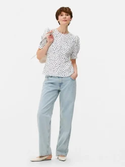 Bluzka z krótkim rękawem w kwiaty