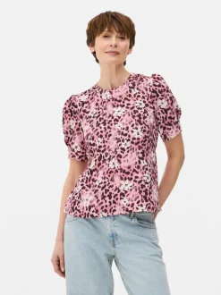 Bluzka z krótkim rękawem w kwiaty