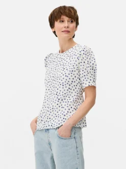 Bluzka z krótkim rękawem w kwiaty