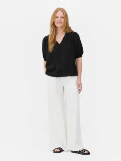 Bluzka ze wzorem w liście