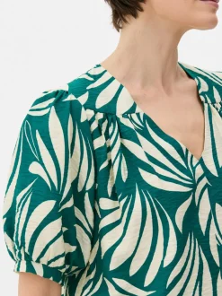 Bluzka ze wzorem w liście