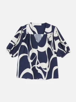 Bluzka ze wzorem w liście