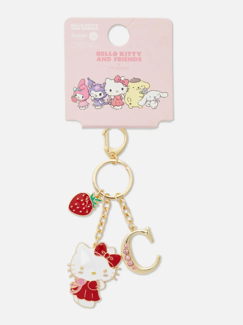 Brelok z przywieszką z inicjałem oraz z Hello Kitty