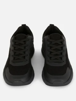 Buty sportowe na grubej podeszwie ze wstawkami