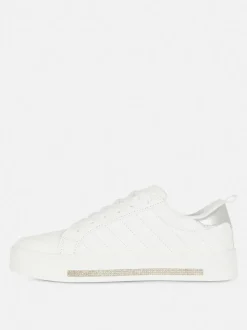 Buty sportowe z niską cholewką i strasem