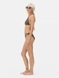 Błyszczący dół od bikini w zeberkę