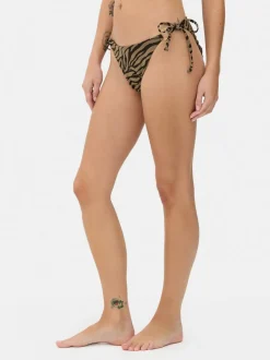 Błyszczący dół od bikini w zeberkę