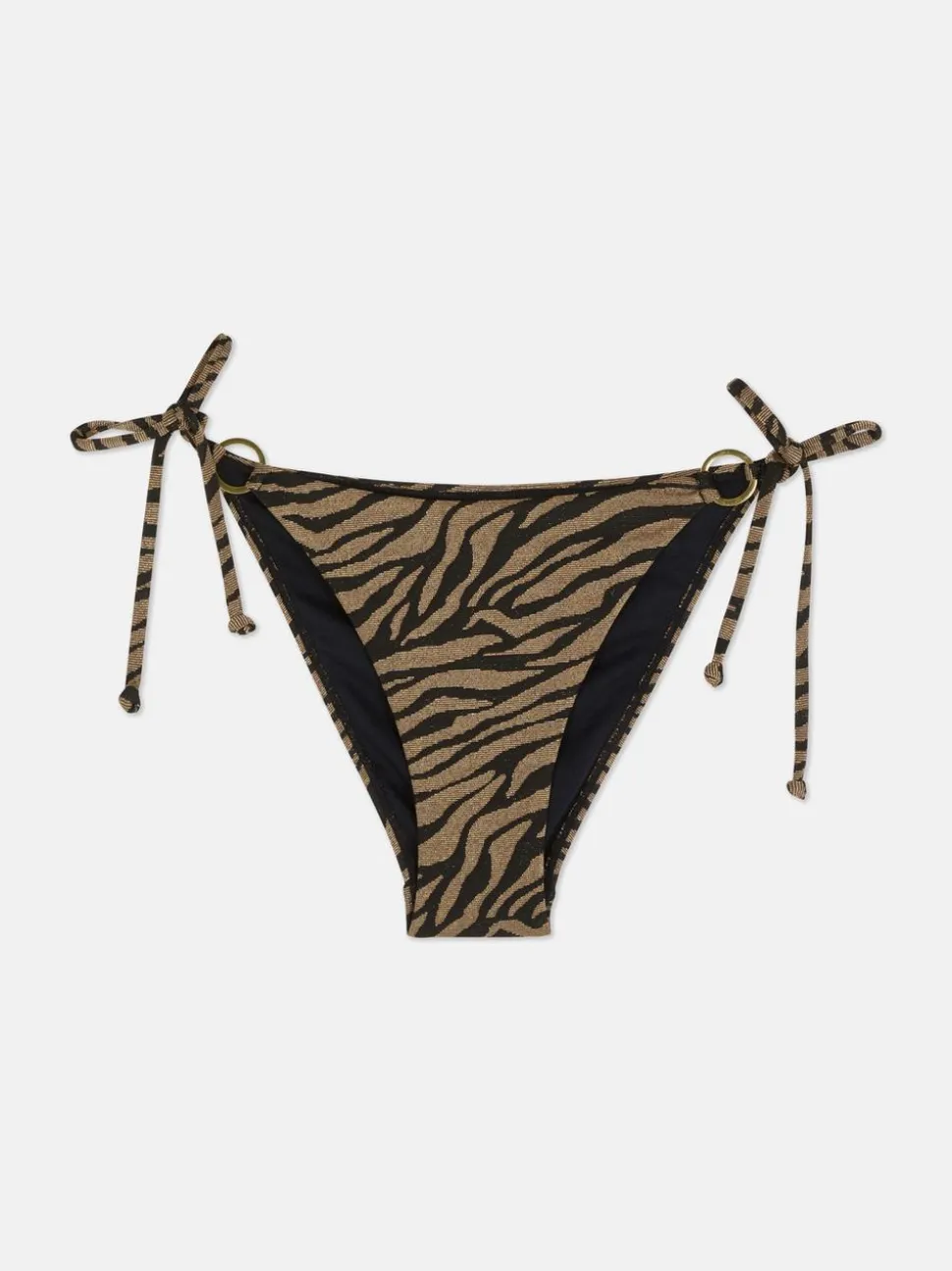 Błyszczący dół od bikini w zeberkę