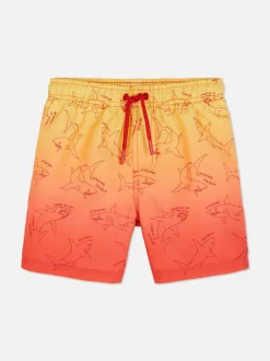 Ściągane sznurkiem szorty kąpielowe ze wzorem ombré