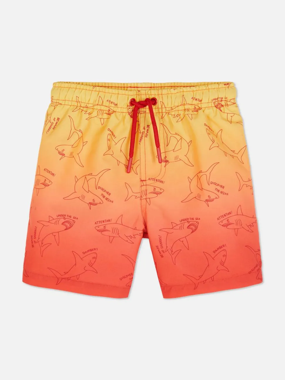 Ściągane sznurkiem szorty kąpielowe ze wzorem ombré