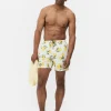 Ściągane sznurkiem szorty kąpielowe z motywem cytryn