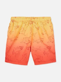 Ściągane sznurkiem szorty kąpielowe ze wzorem ombré