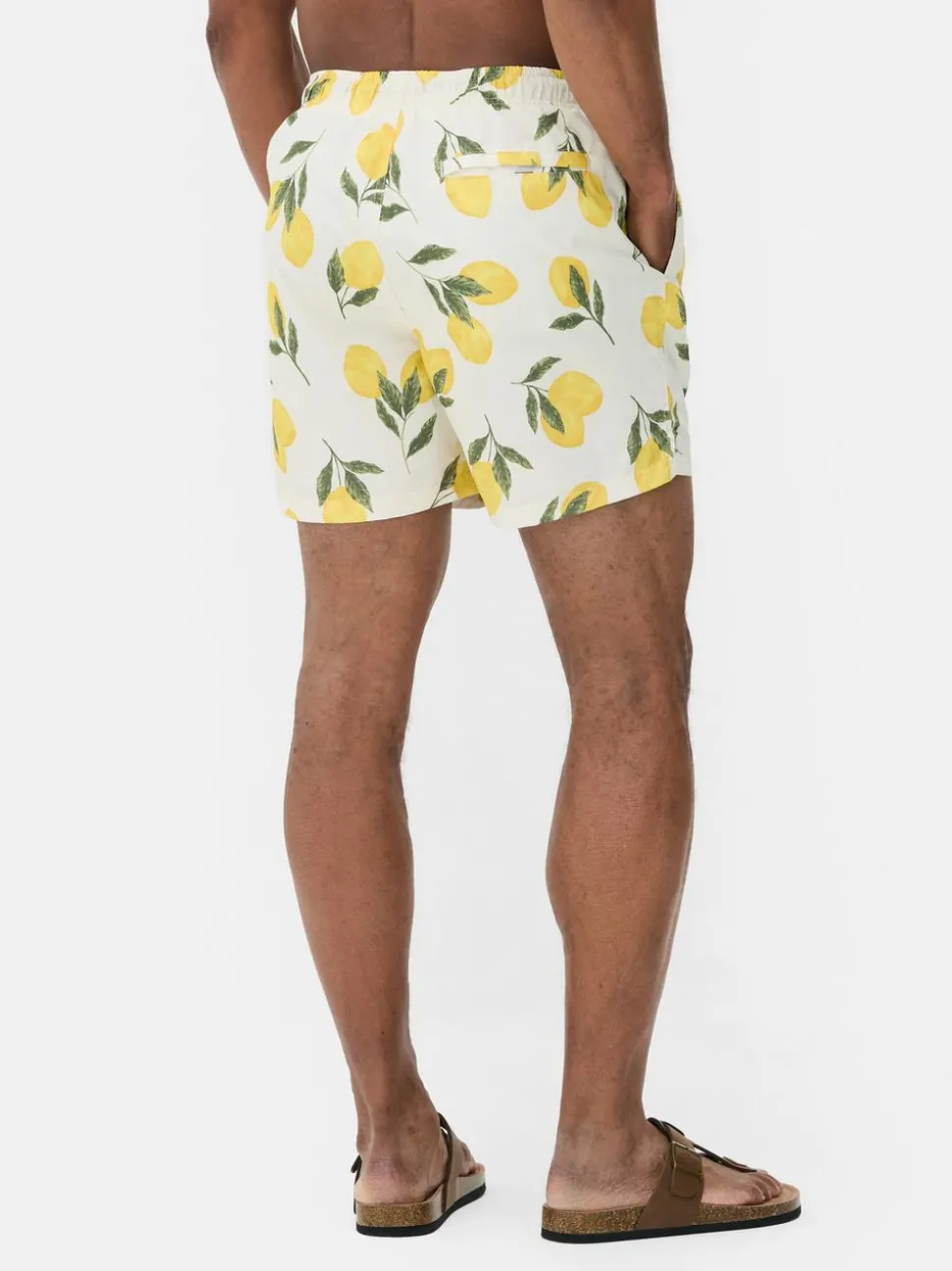 Ściągane sznurkiem szorty kąpielowe z motywem cytryn