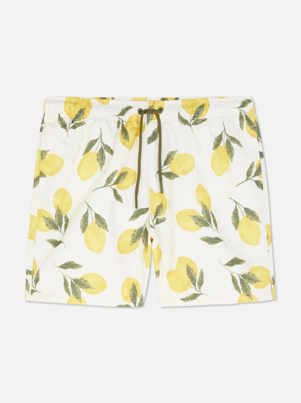 Ściągane sznurkiem szorty kąpielowe z motywem cytryn
