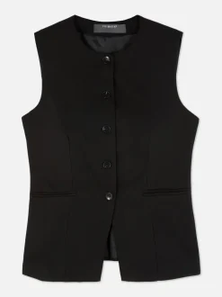 Czarna kamizelka o wydłużonym kroju