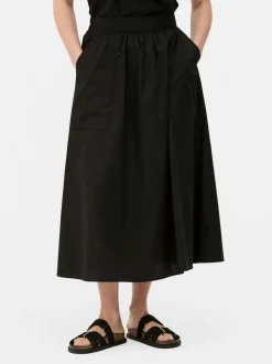 Czarna spódnica midi z wysokim stanem The Edit