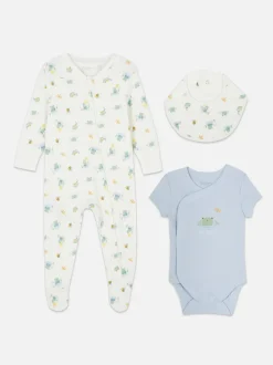 3-częściowy komplet z motywem żaby dla noworodka