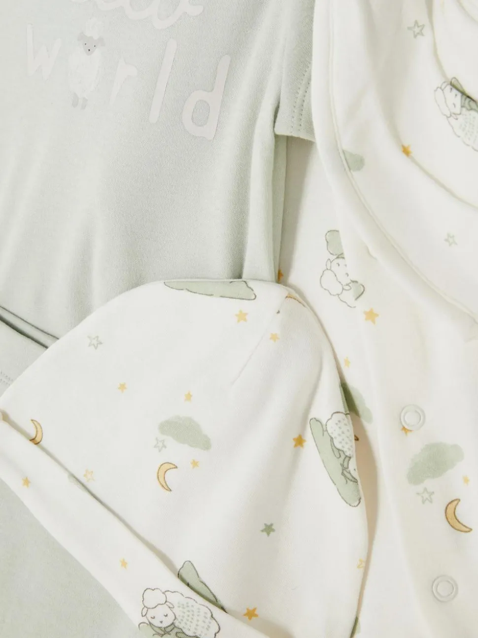 5-częściowy podstawowy zestaw dla noworodka z owcą