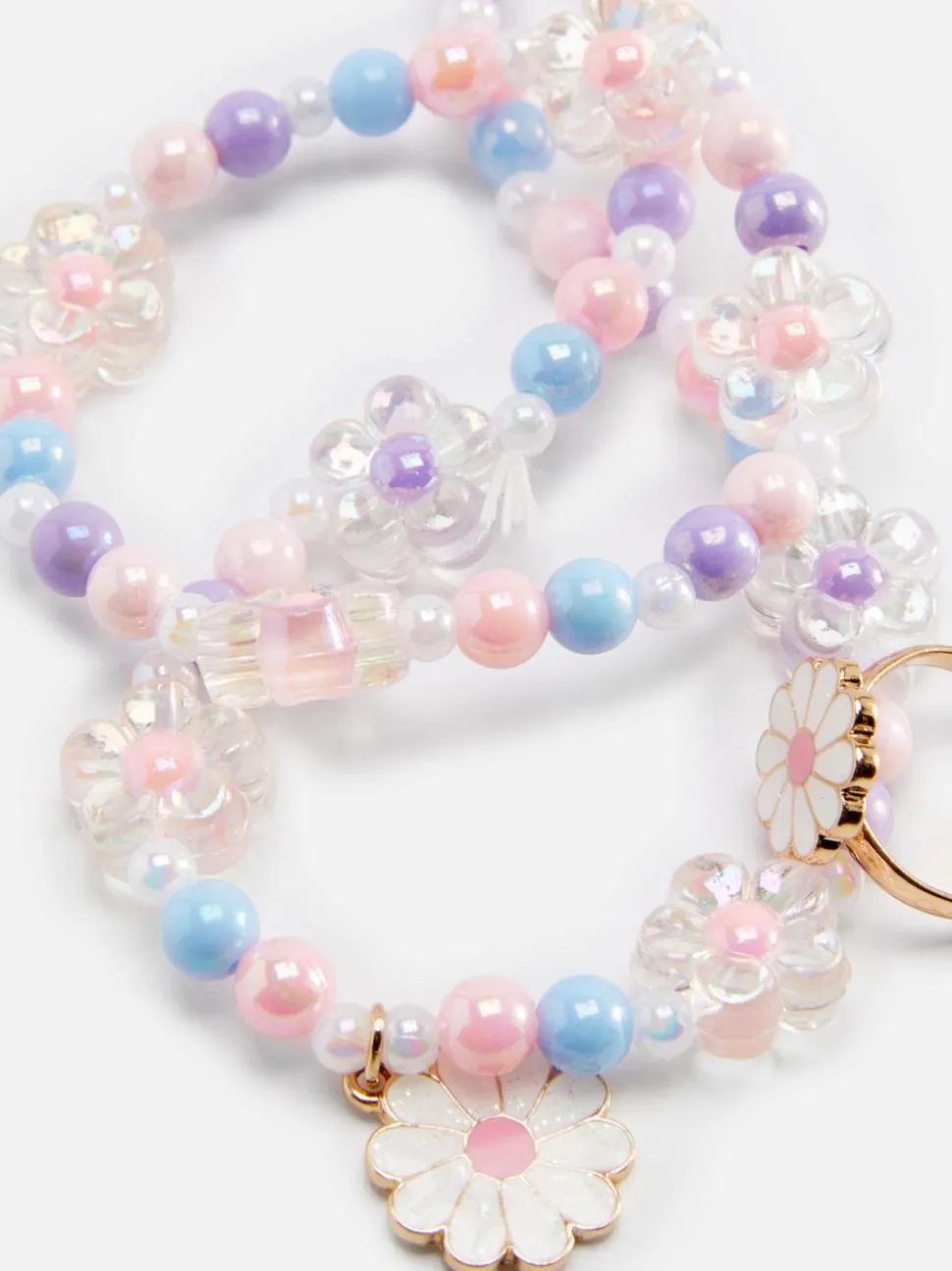 3-częściowy zestaw biżuterii z koralikami i kwiatami