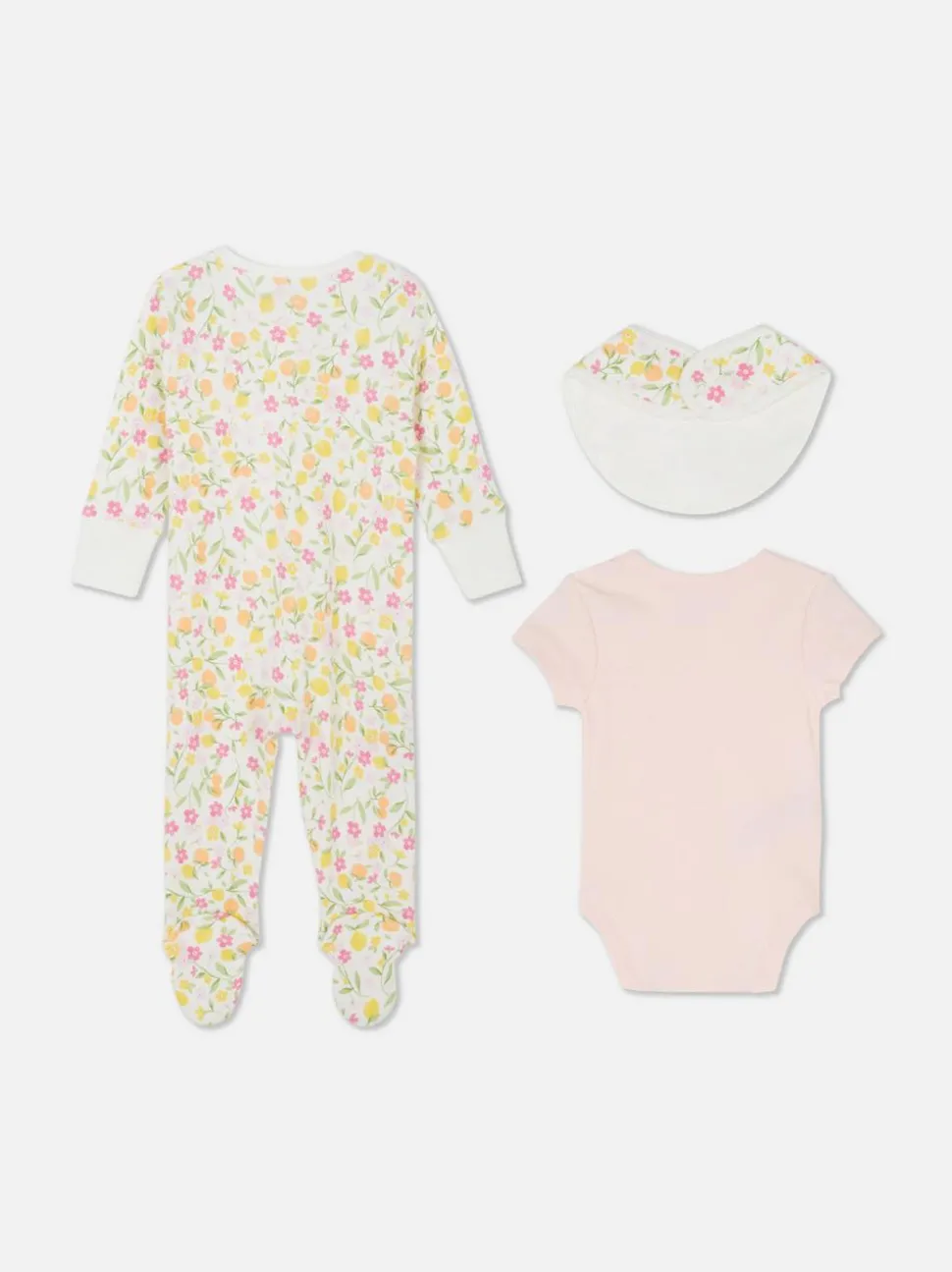 3-częściowy zestaw ubranek w kwiaty dla noworodka