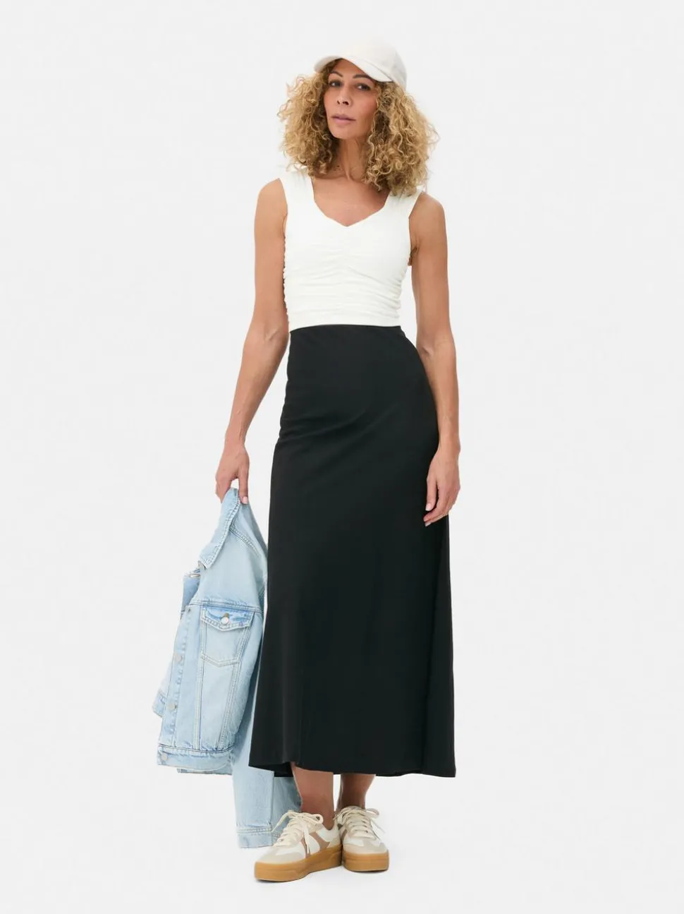 Dżersejowa koszulka bez rękawów z marszczeniami