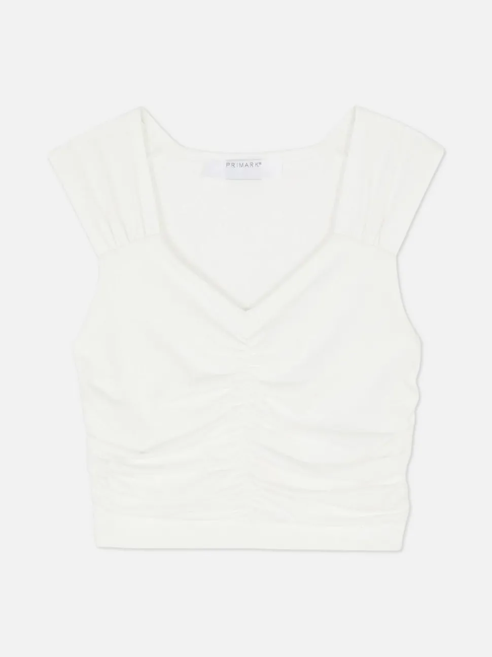 Dżersejowa koszulka bez rękawów z marszczeniami