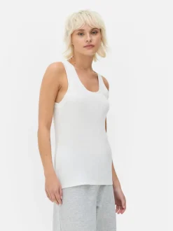 Dżersejowa koszulka prążkowana bez rękawów