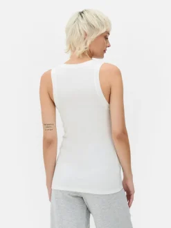 Dżersejowa koszulka prążkowana bez rękawów