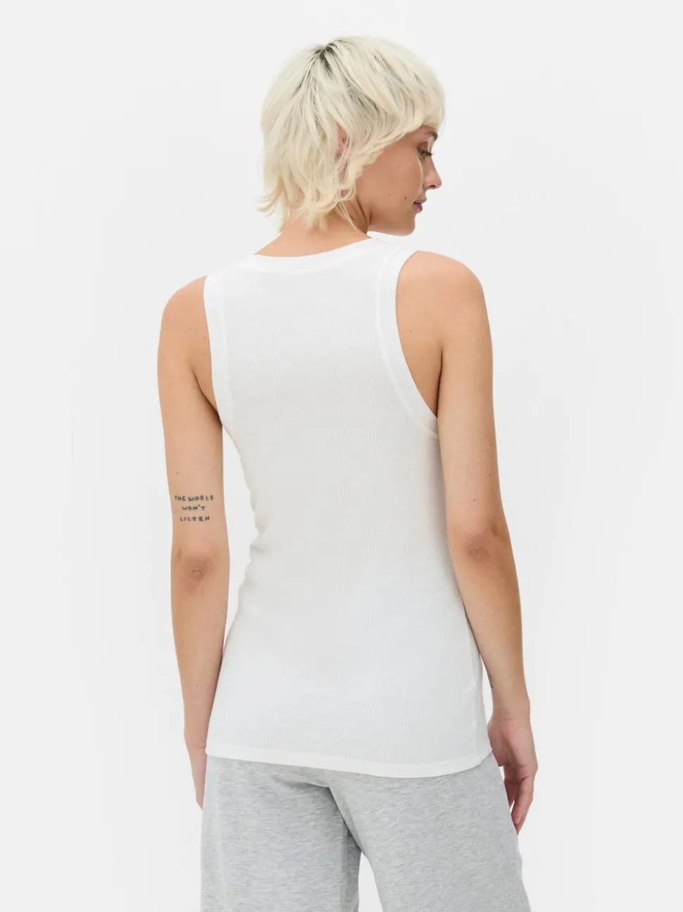 Dżersejowa koszulka prążkowana bez rękawów