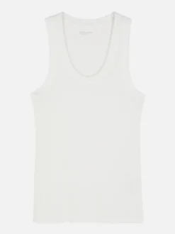 Dżersejowa koszulka prążkowana bez rękawów