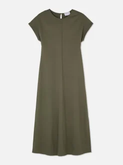 Dżersejowa sukienka midi z krótkim rękawem The Edit